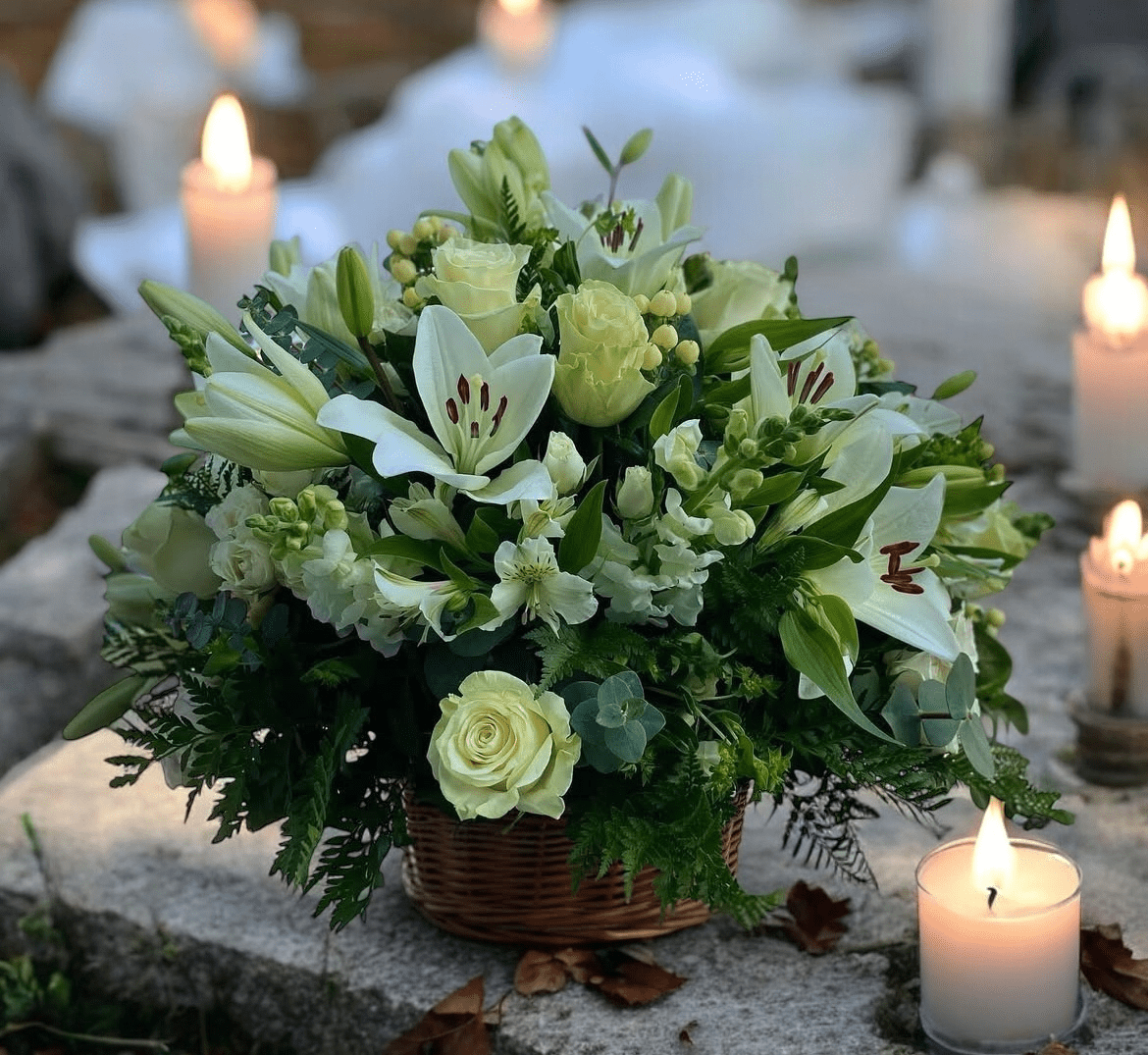 Flores para condolencias con entrega rápida en comunas de Santiago