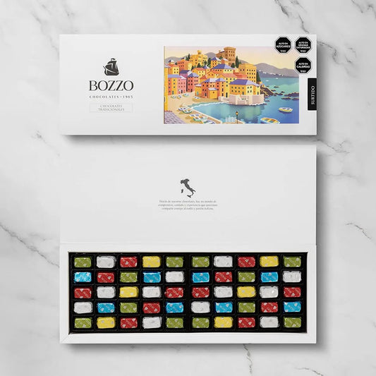 Chocolate y ramo de flores