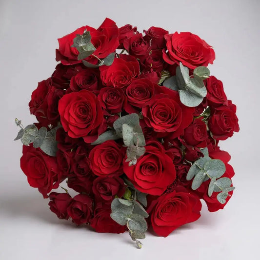RAMO DE ROSAS ROJAS DIA DE LA MADRE - RAMO DE ROSAS Y MINIROSAS ROJAS